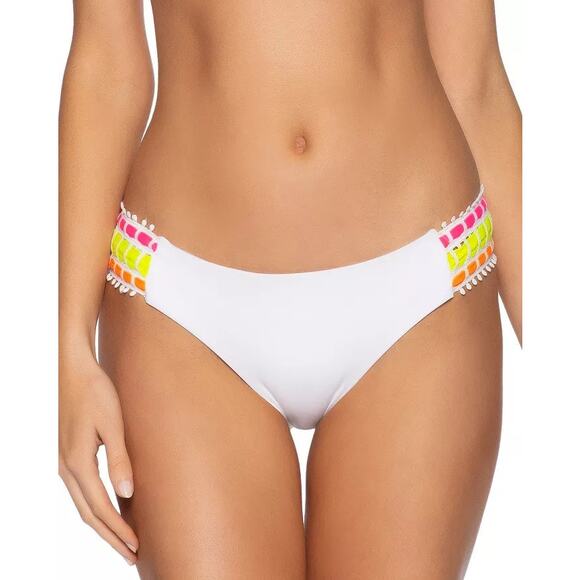 Becca French Trellis Hipster X-Large Bikini Bottom White Rainbow - Picture 1 of 8